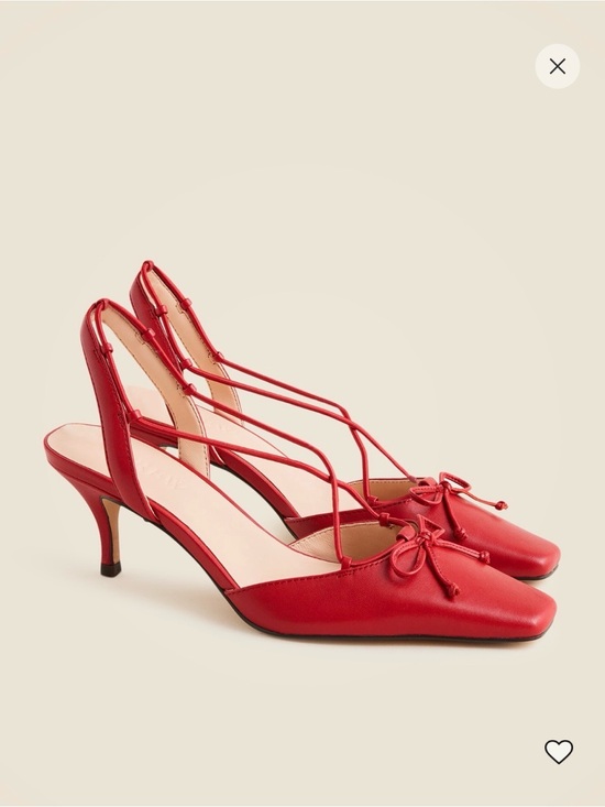 J. Crew Shoes - J. Crew - Leona Strappy Slingback Leather Heels - NEW - Size 7 - RED